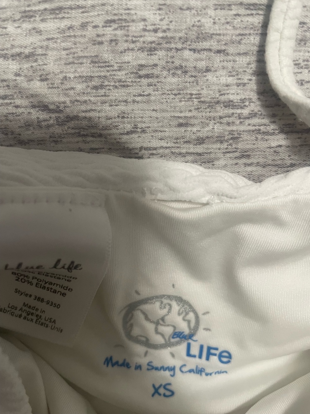 Blue life textured White Lace-Up One-Piece Swimsuit - Picture 4 of 4